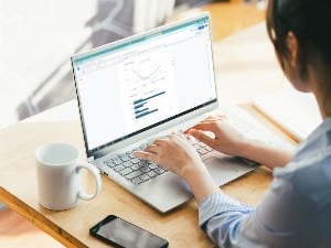 typing on a computer