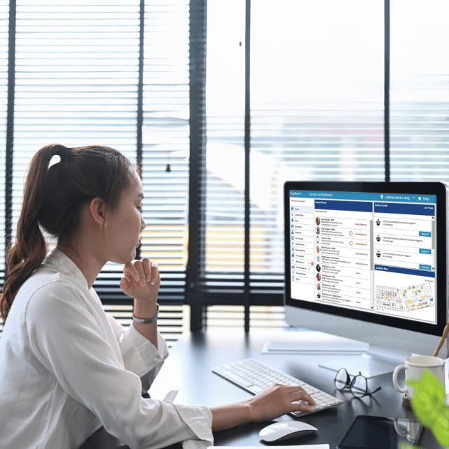 Woman Looking At Dashboard